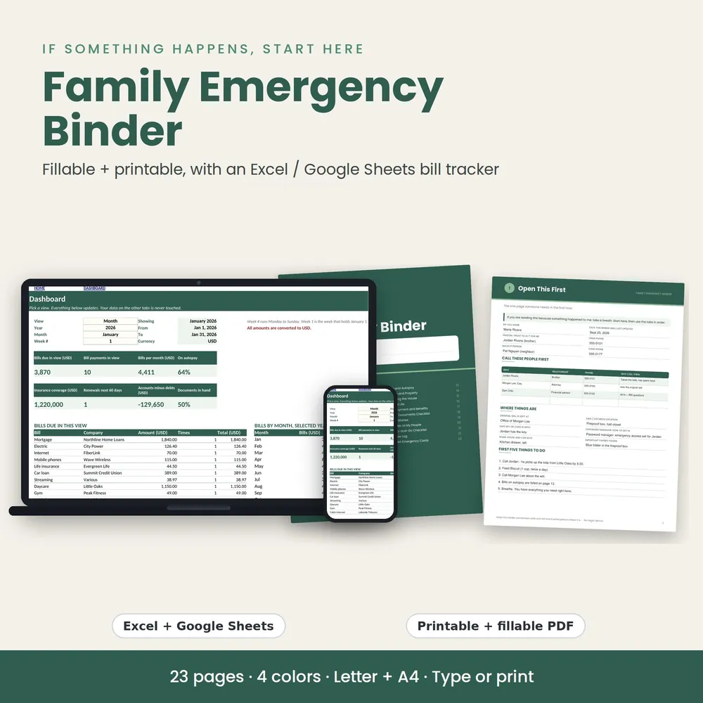 Family Emergency Binder