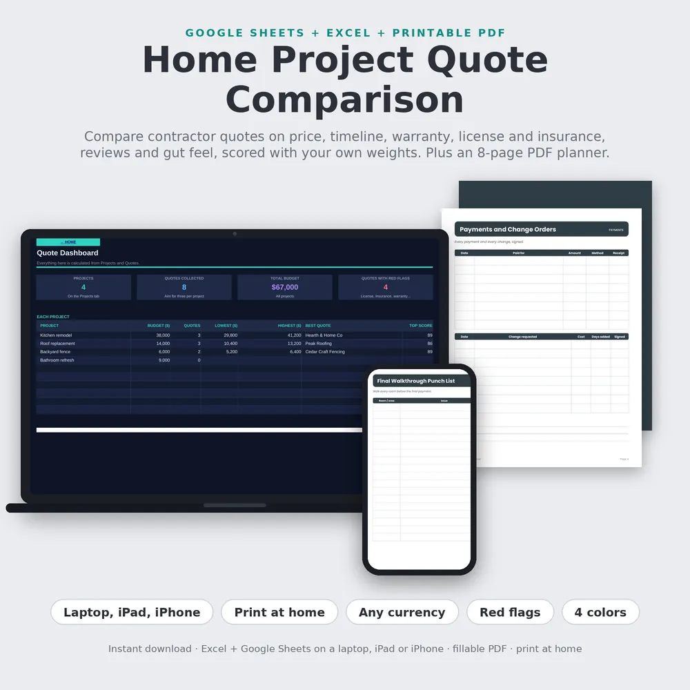 Home Project Quote Comparison preview