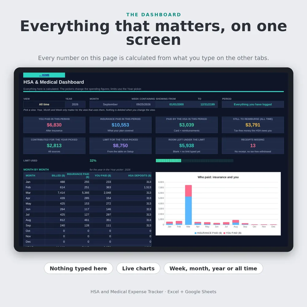 HSA and Medical Expense Tracker inside view