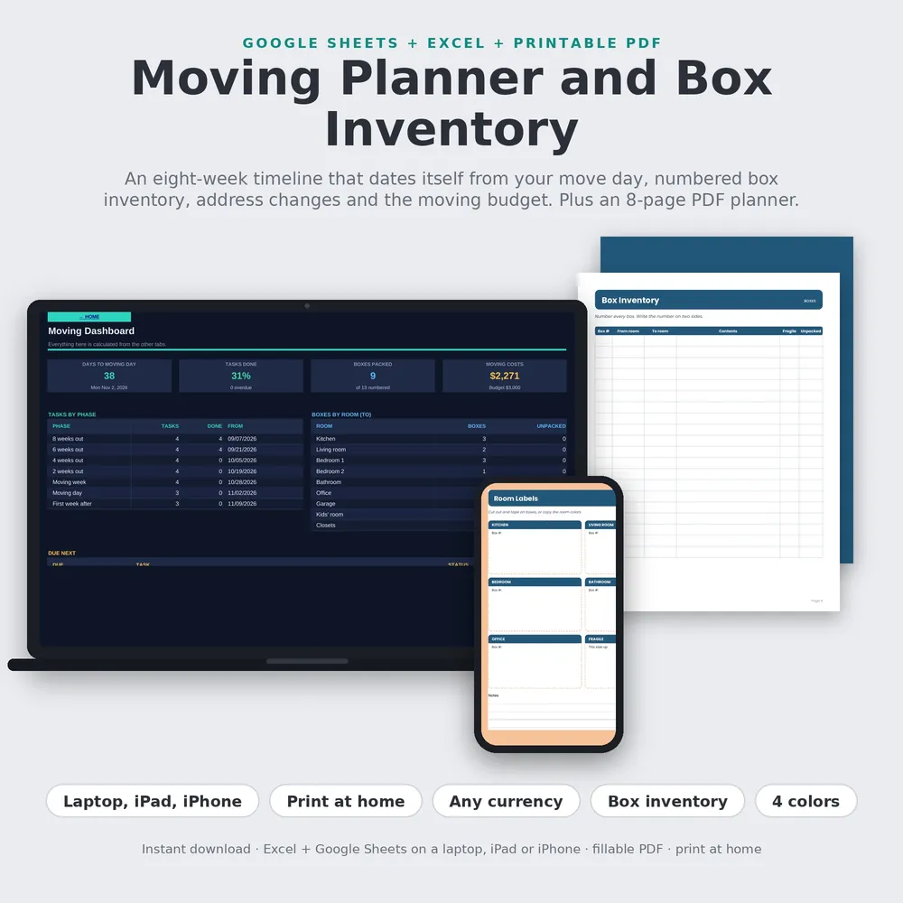 Moving Planner and Box Inventory preview